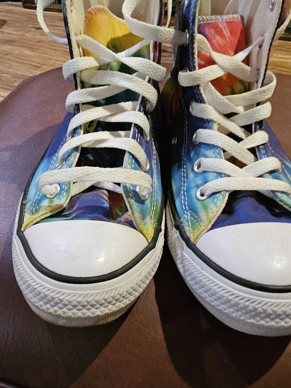 Converse Brand Tie-Dye High Top Canvas Sneakers - Multicolor Size 3